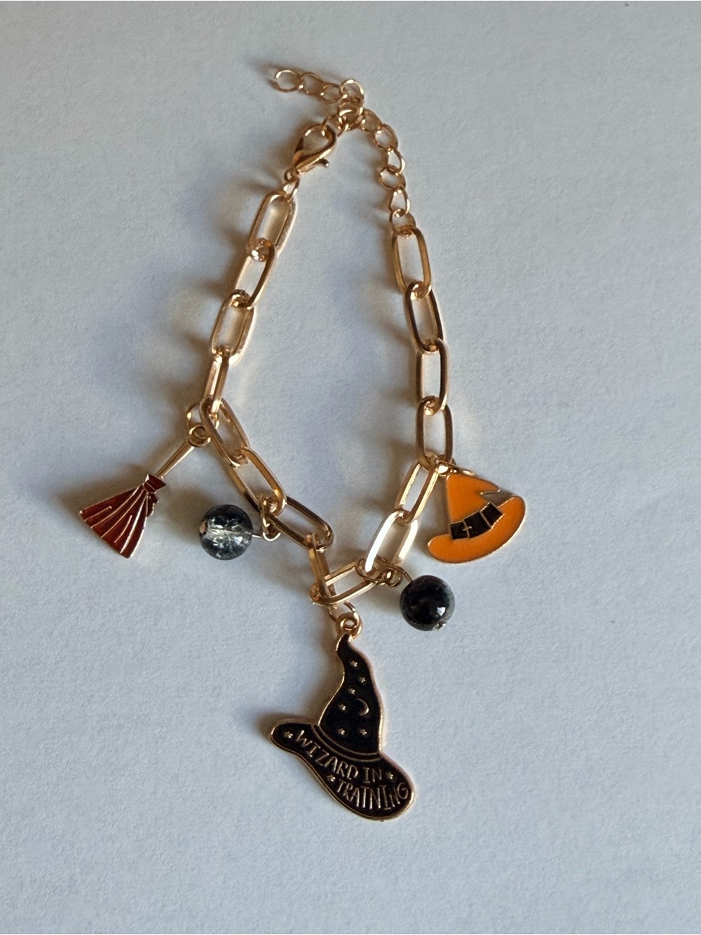 18k Gold PVD Halloween Wizard Charm Bracelet